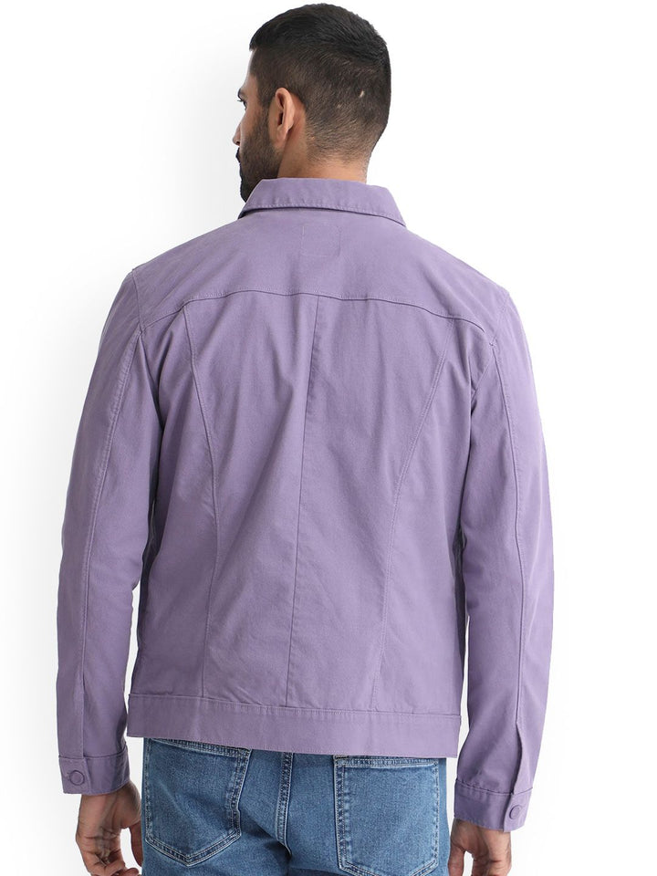 RARE RABBIT Men Vintago Tailored Fit Stand Cotton Denim Jacket