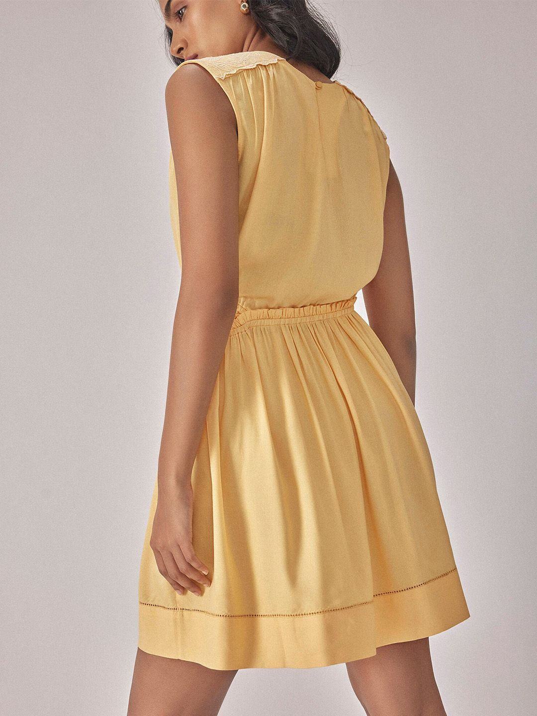 The Label Life Round Neck Cut-Outs Cotton Fit & Flare Dress