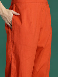 Indo Era Women Floral Pleated Pure Cotton Kurta with Trousers & With Dupatta