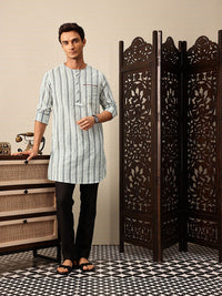 House of Pataudi Striped Rozana Kurta