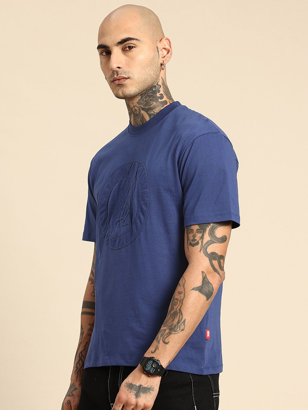 Being Human Pure Cotton Iron Man Printed Relaxed Fit Applique T-shirt