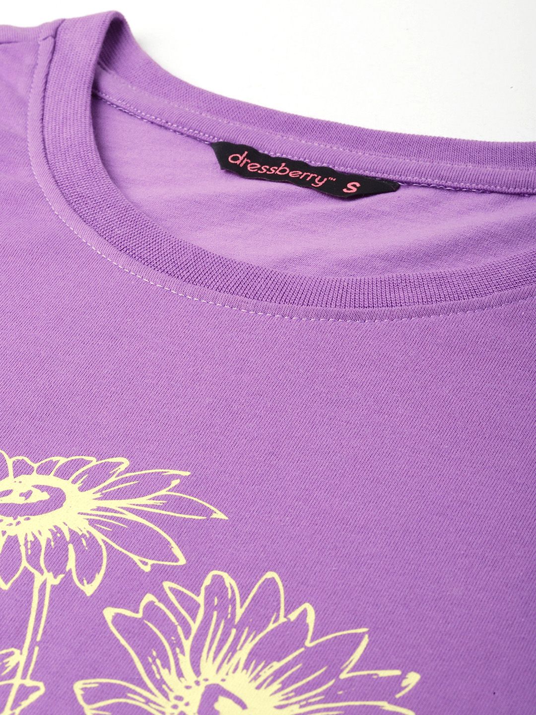 DressBerry Lavender Haze Flower Fantasy Crop T-shirt