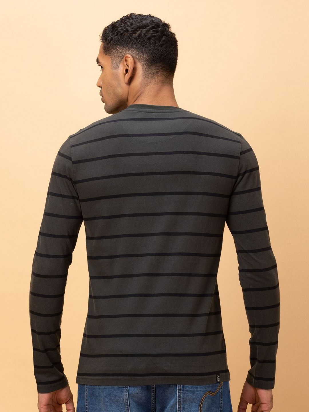 Being Human Men Striped Applique T-shirt