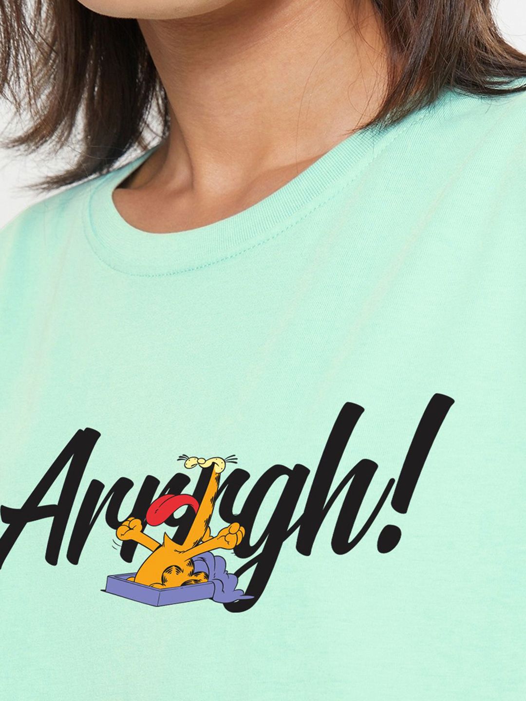 Bewakoof Women Garfield Comic Graphic Round Neck T-shirt