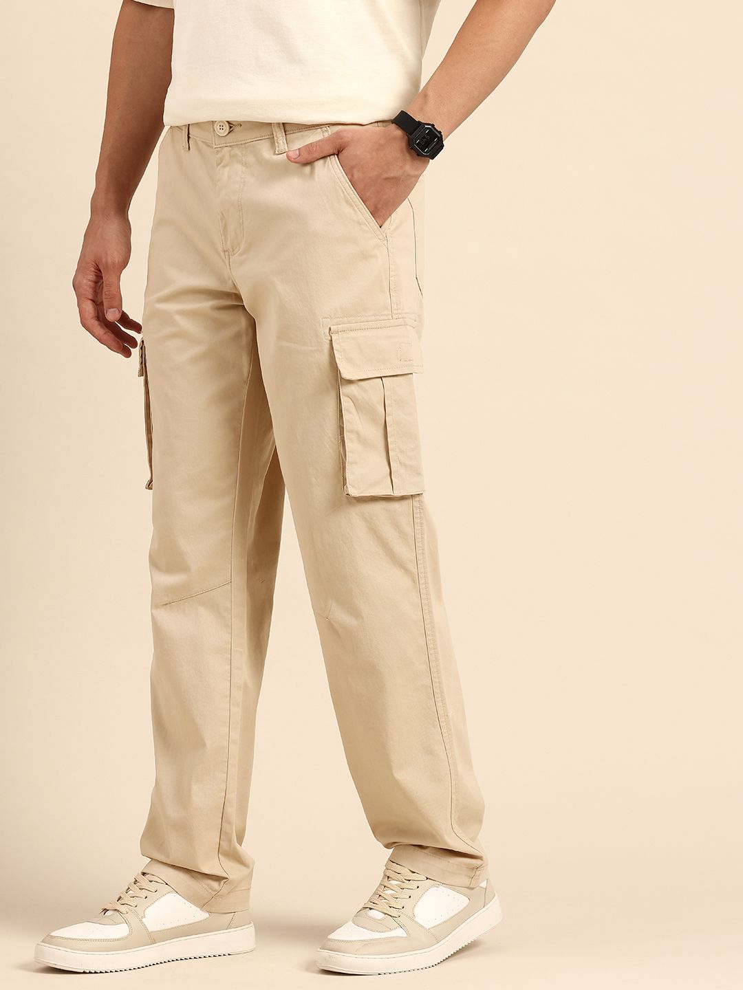 Being Human Men Slim Fit Cargos Trousers