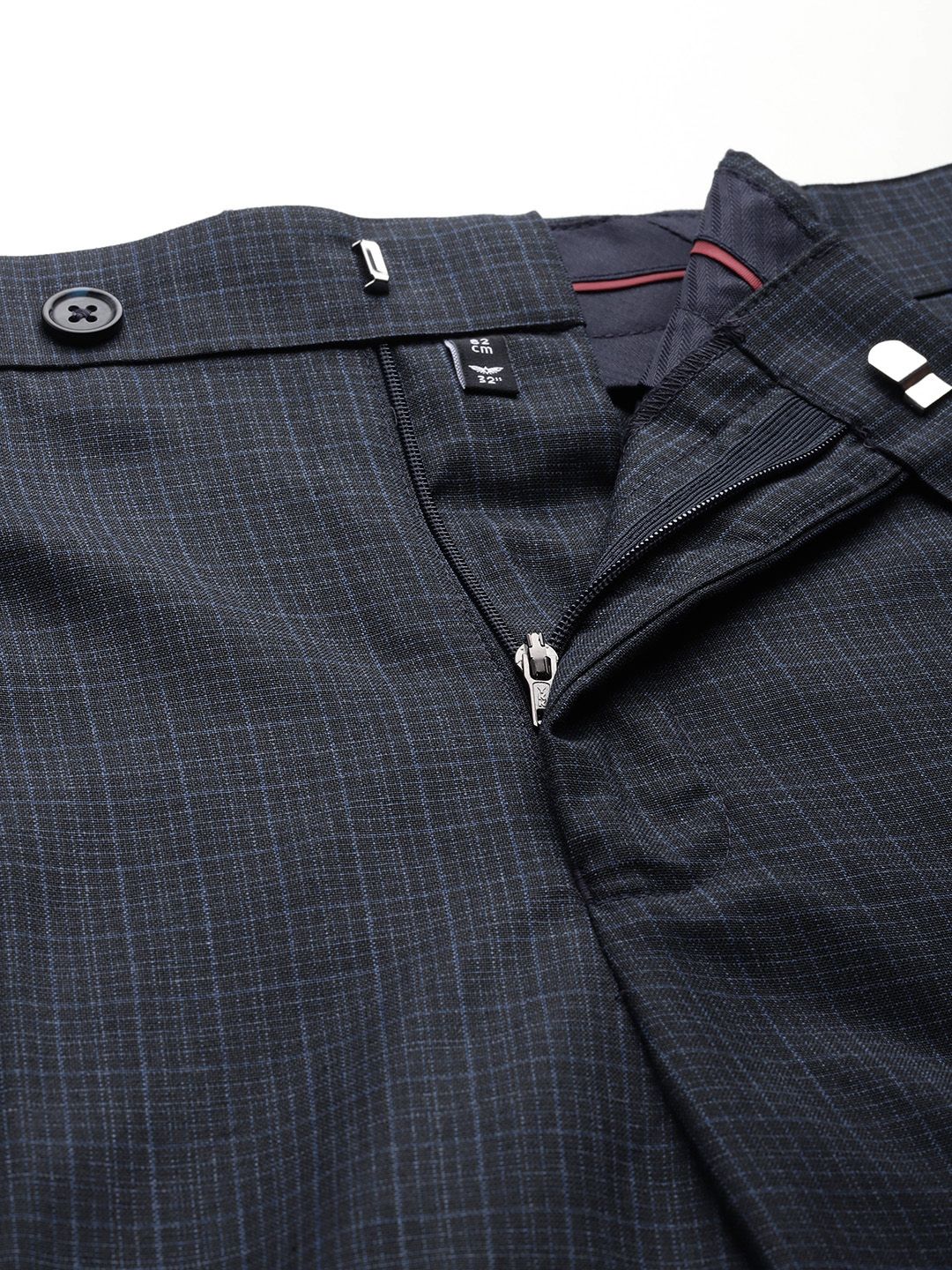 Park Avenue Men Checked Formal Trousers