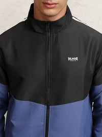 HIGHLANDER Men Colourblocked Crop Bomber with Embroidered Jacket