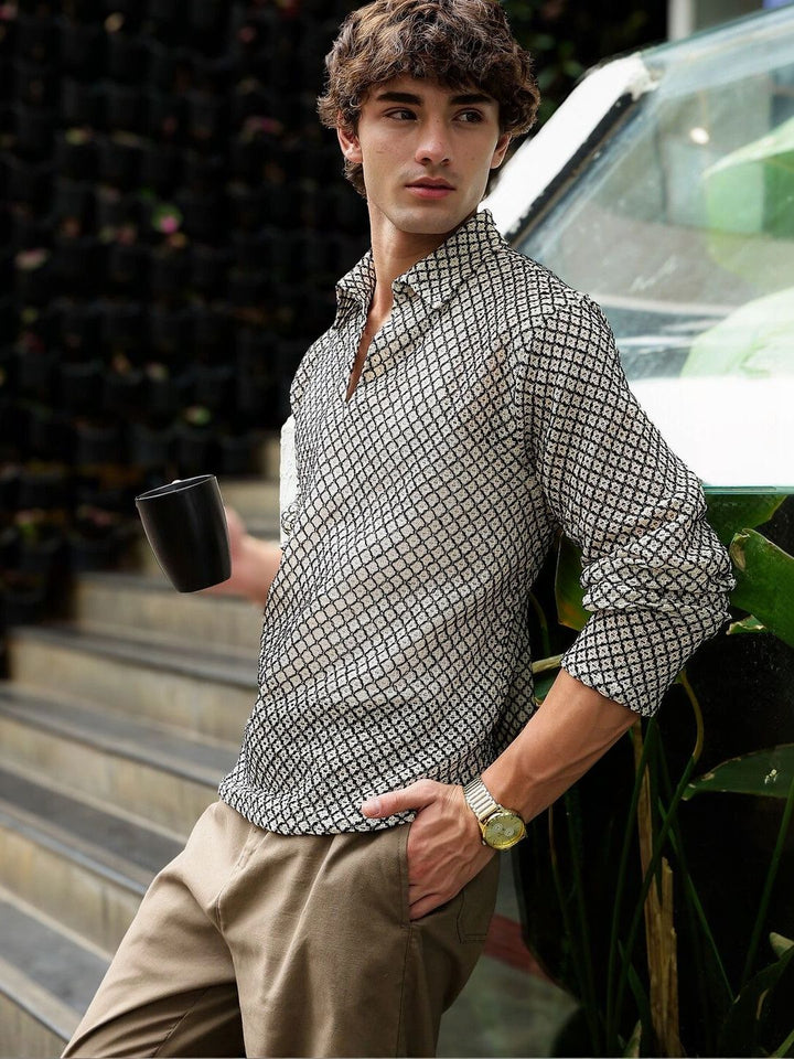 Eszett Men Classic Printed Casual Shirt