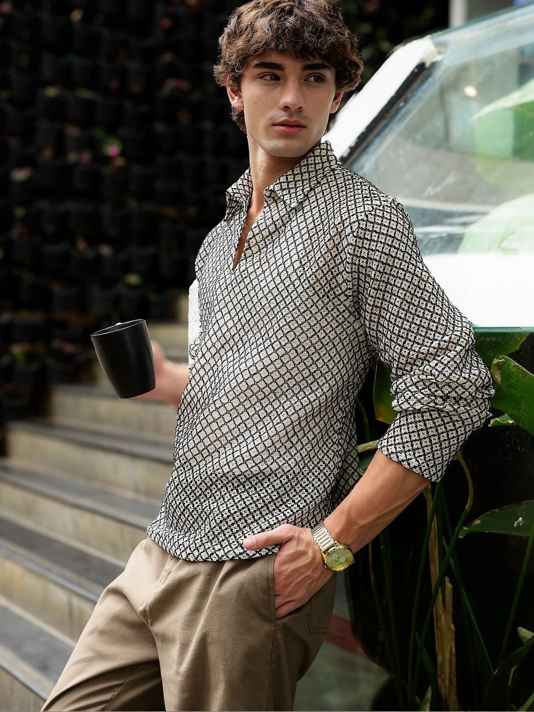 Eszett Men Classic Printed Casual Shirt