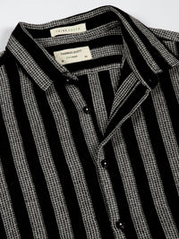 Thomas Scott Men Premium Slim Fit Vertical Striped Casual Shirt