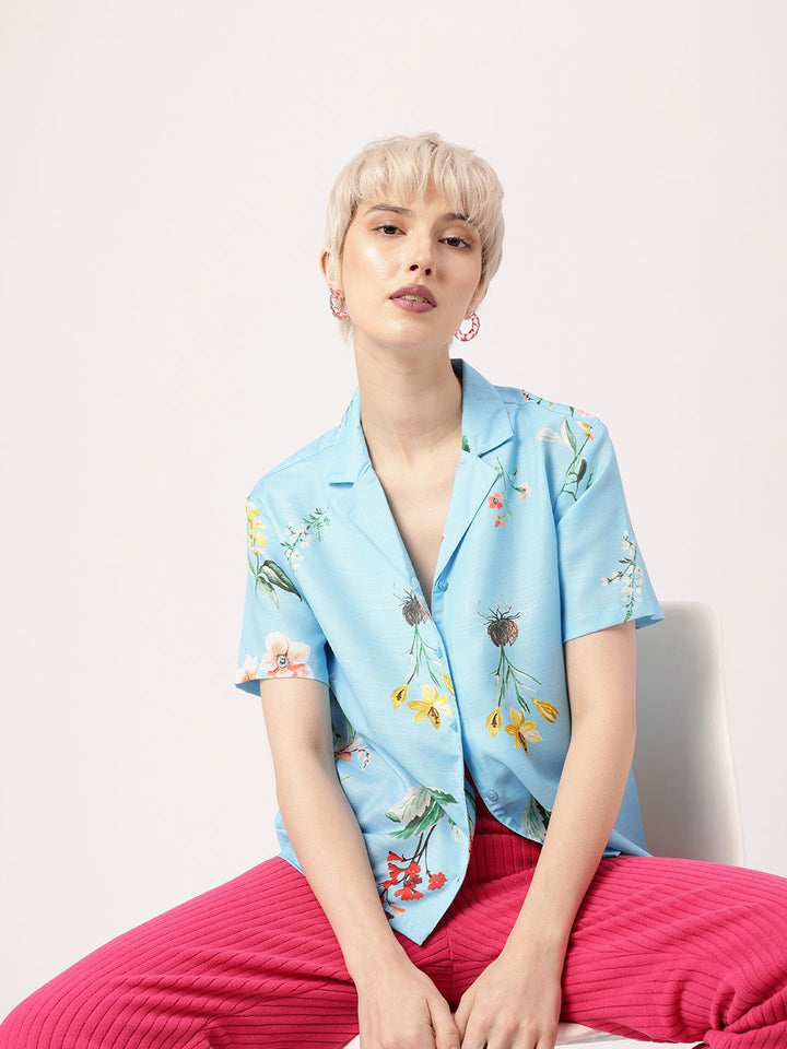 DressBerry Vacation Ready In Floral Elegance Printed Shirt