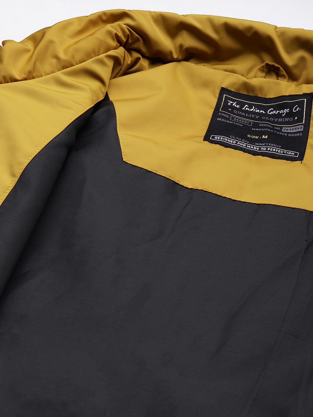 The Indian Garage Co Men Mustard Yellow Solid Bomber Jacket