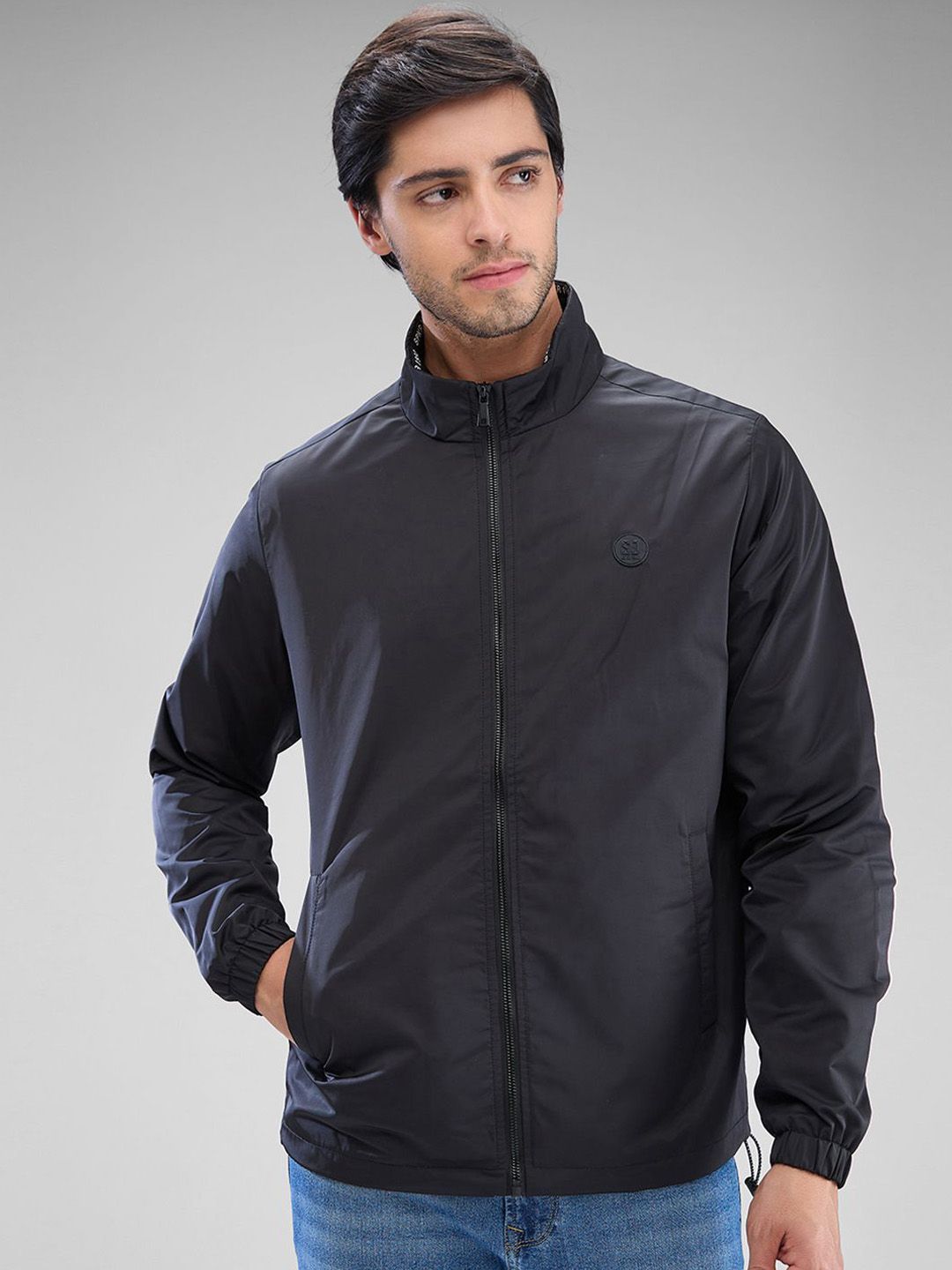 SPYKAR Men Solid Mock Collar Sporty Jacket