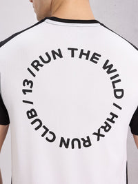 HRX by Hrithik Roshan Printed Colourblocked Perforated Rapid-Dry Running T-shirt