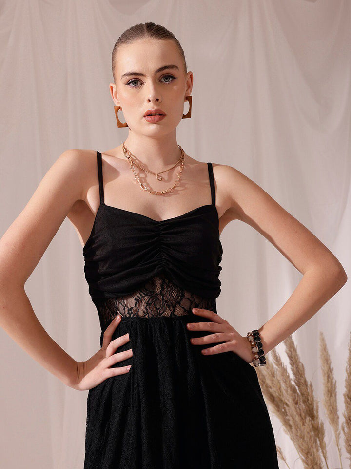 STREET 9 Shoulder Straps Print Lace Sheath Dress