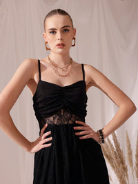 STREET 9 Shoulder Straps Print Lace Sheath Dress