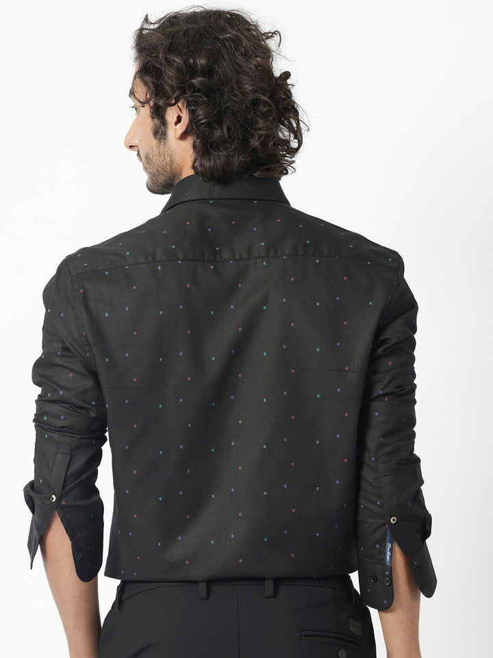 RARE RABBIT Men Saturns Regular Fit Micro Ditsy Printed Shirt
