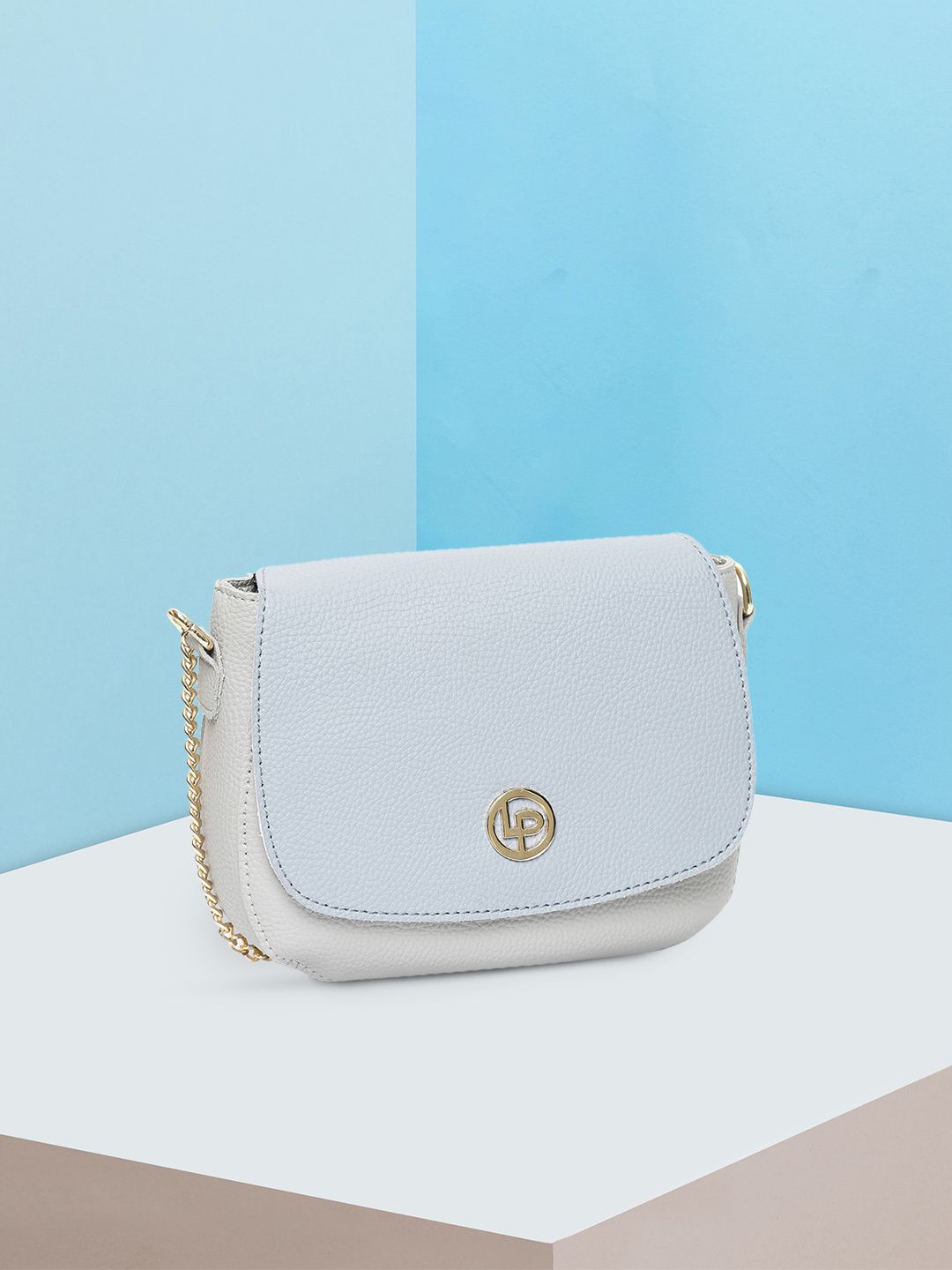 Lino Perros Grey & Blue Colourblocked Sling Bag