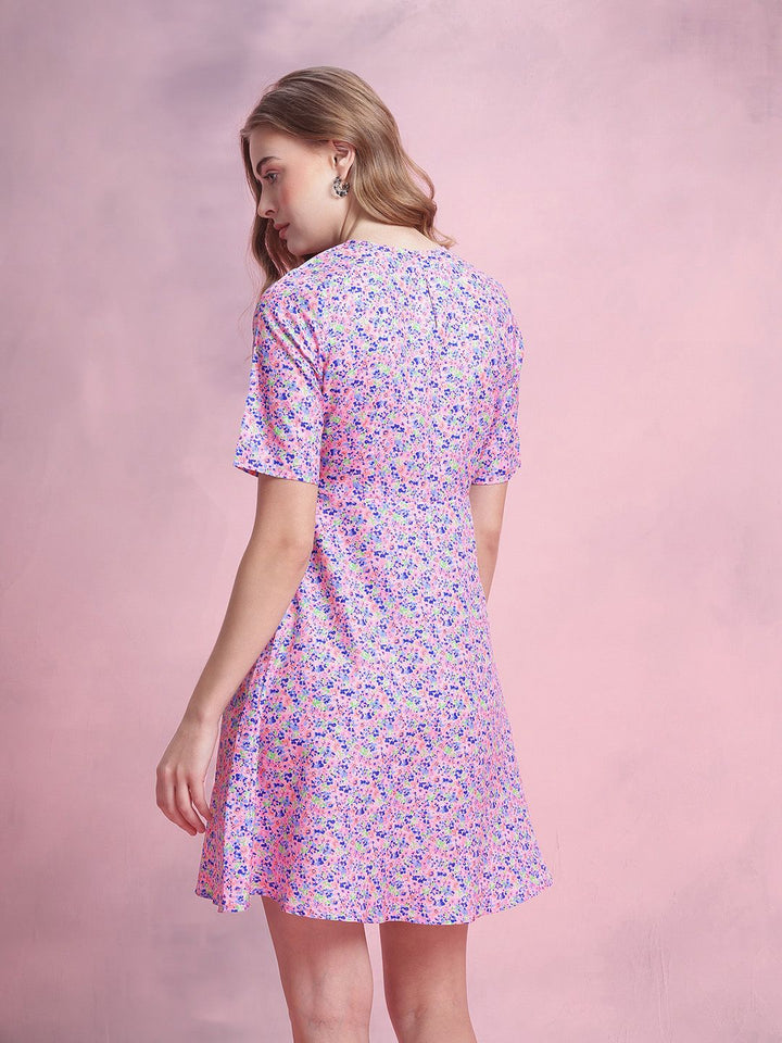 DressBerry Floral Print A-Line Dress