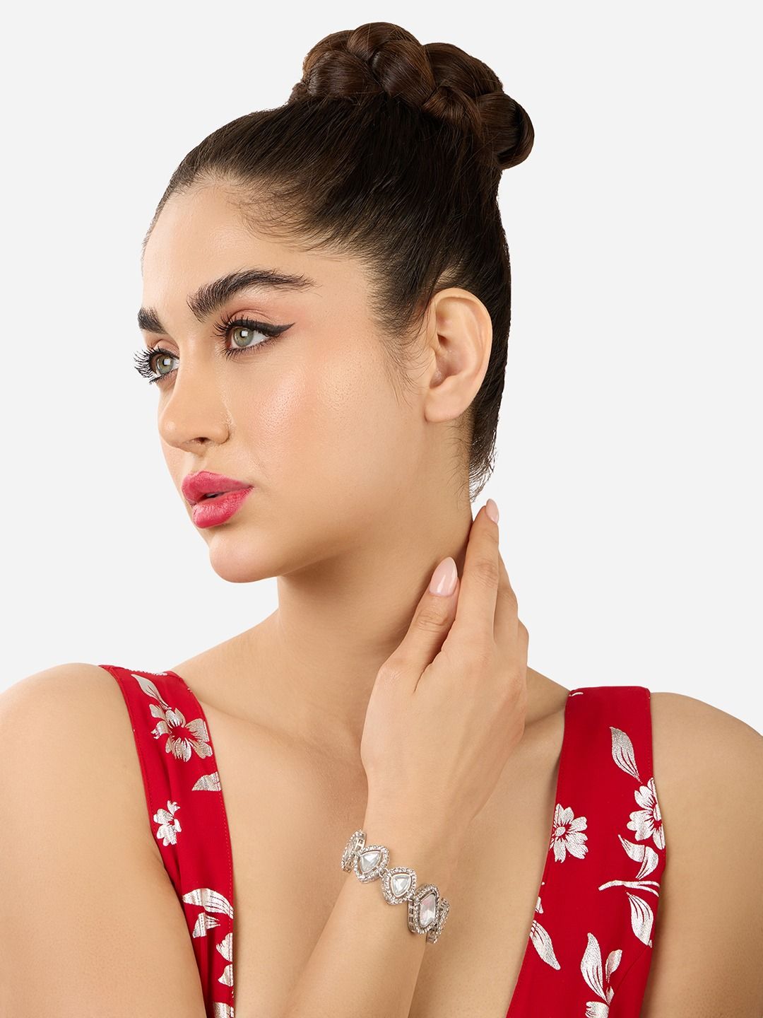 Set Mutiara Zaveri 2 Gelang Lilit Berlian Austria Bersalut Perak