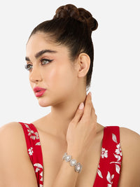 Set Mutiara Zaveri 2 Gelang Lilit Berlian Austria Bersalut Perak