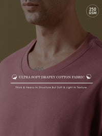 DILLINGER Men Solid Ultra Soft Drapey Cotton Oversized Drop Shoulder T-Shirt