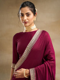 Saree Sutera Tulen Bersulam kasee