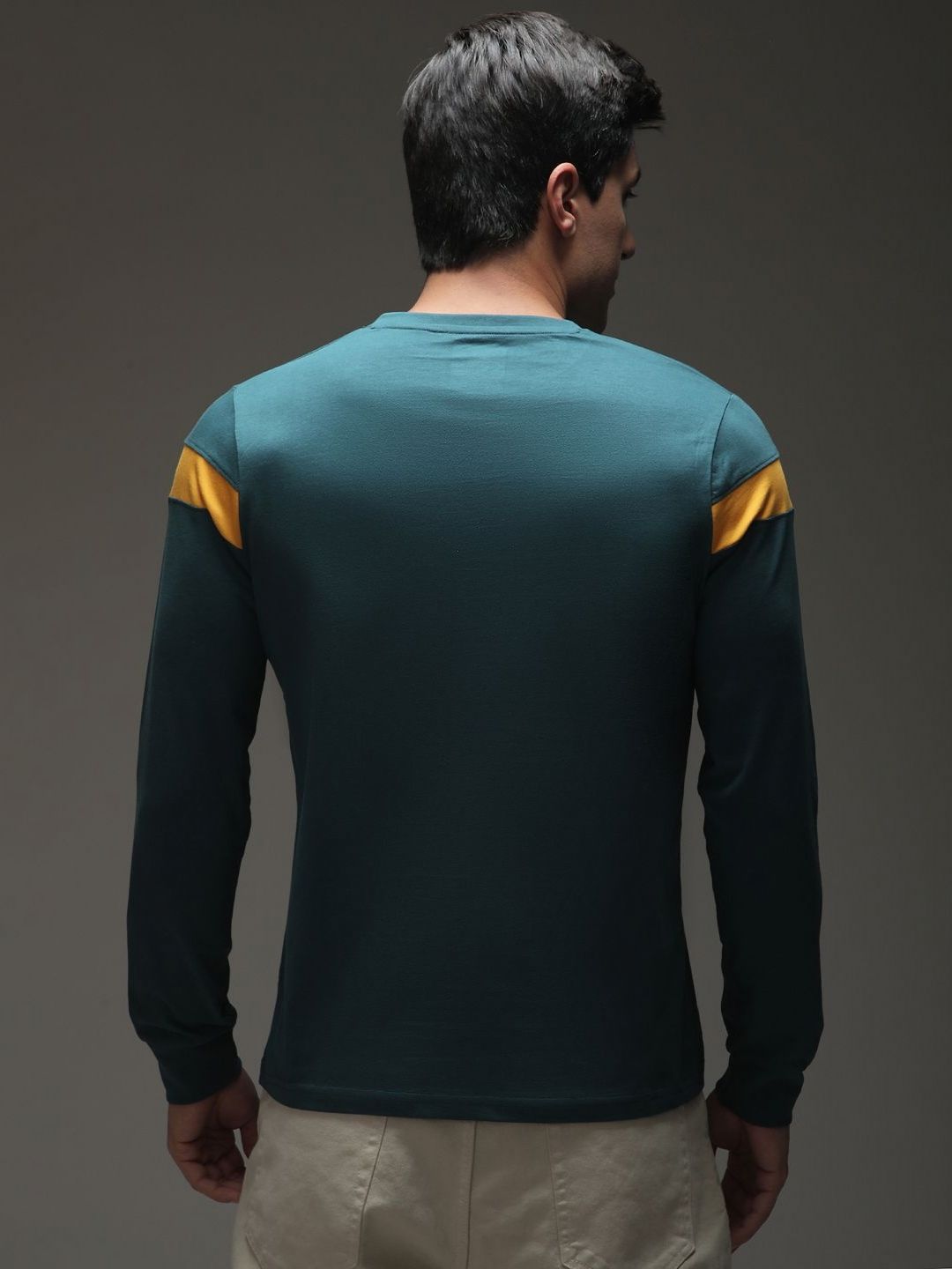DILLINGER Men Striped Henley Neck Cotton T-shirt