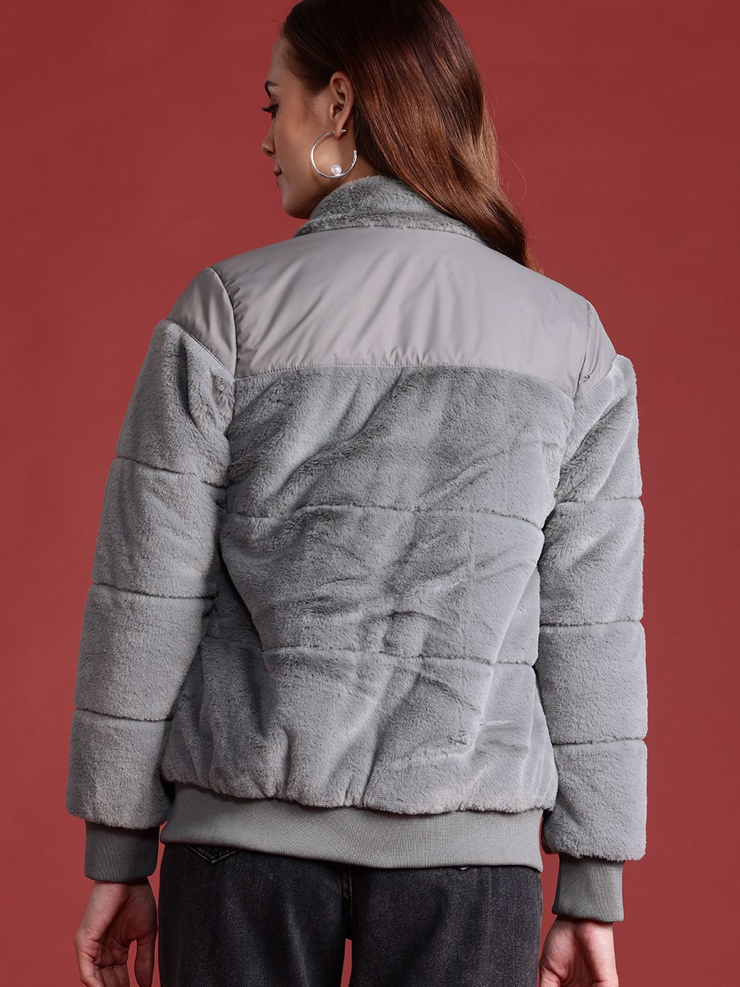 all about you Faux-Fur Detail Bomber Jacket