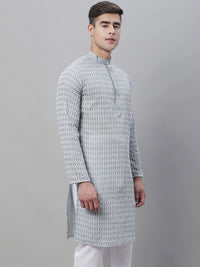 SOJANYA Floral Embroidered Pure Cotton Kurta Lurus
