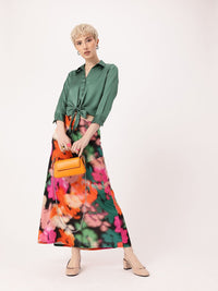 DressBerry Minimalistic Elegance Waist-Tied Satin Shirt
