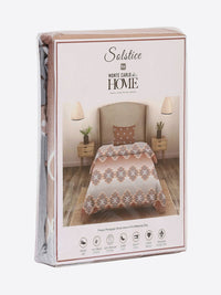 Monte Carlo Brown & Grey Ethnic Motifs Cotton 144 TC Single Bedsheet Set-2.29 m x 1.52 m