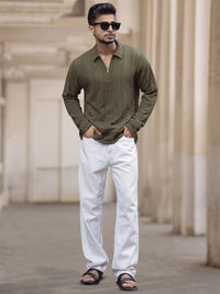 Powerlook Men Horizontal Stripes Opaque Casual Shirt