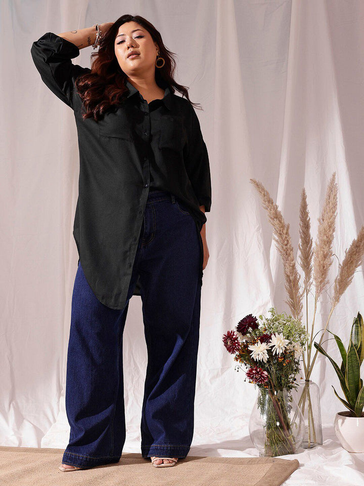CURVY STREET Comfort Spread Collar Oversized Shirt
