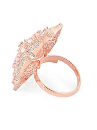 Cincin Jari Bertampal CZ Mutiara Zaveri Rose Saduran Emas