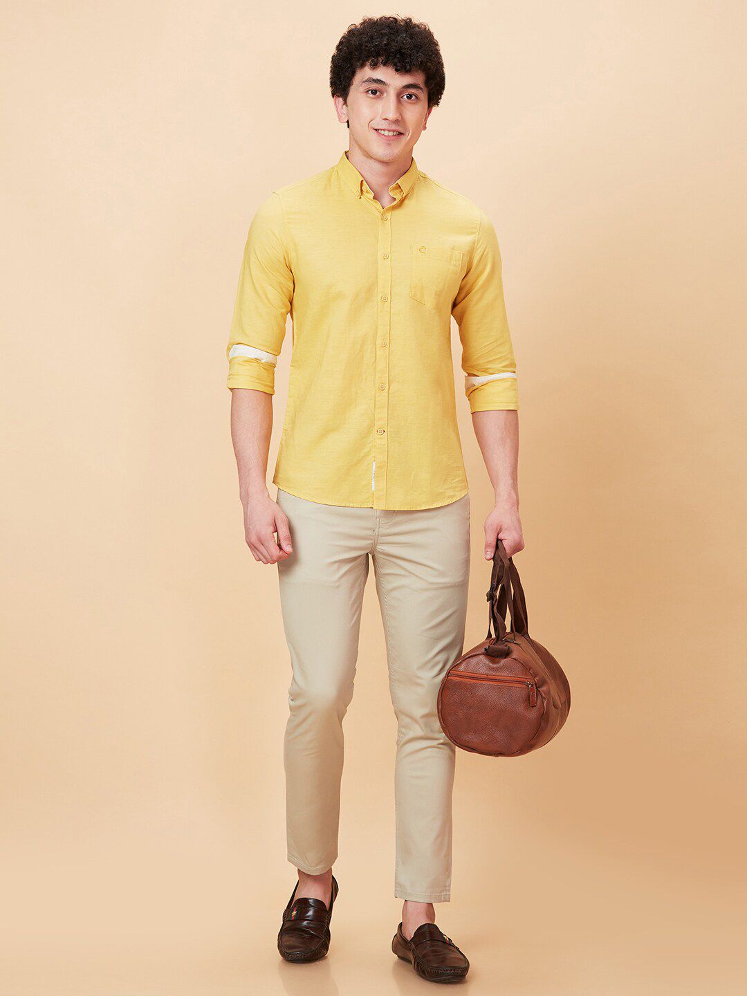 Being Human Button-Down Collar Slim Fit Cotton Casual Shirt