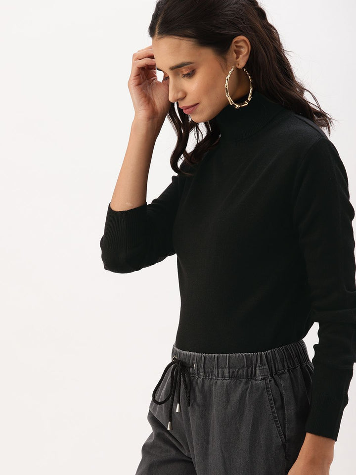 DressBerry Women Black Solid Sweater