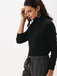 DressBerry Women Black Solid Sweater