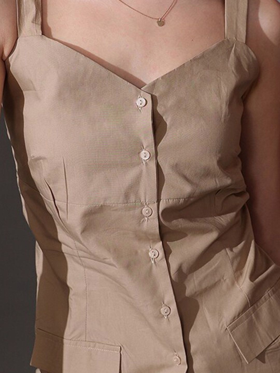 STREET 9 Shoulder Straps Sleeveless Cotton Top