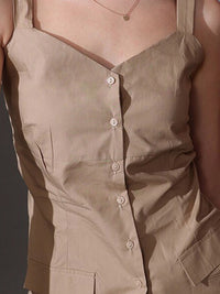 STREET 9 Shoulder Straps Sleeveless Cotton Top