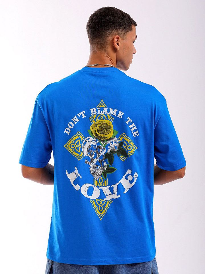 The Indian Garage Co Men Back Printed Round Neck Boxy Oversized T-shirt