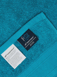 MYTRIDENT Teal Blue Solid Pure Cotton 500 GSM Soft  Plush Bath Towel
