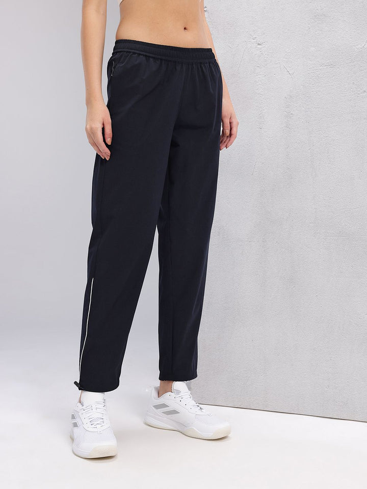 HRX by Hrithik Roshan Women Mid-Rise Rapid-Dry Training Track Pants with Toggle Hem