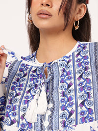 DressBerry Dreamy Drape Indie Floral A-Line Top