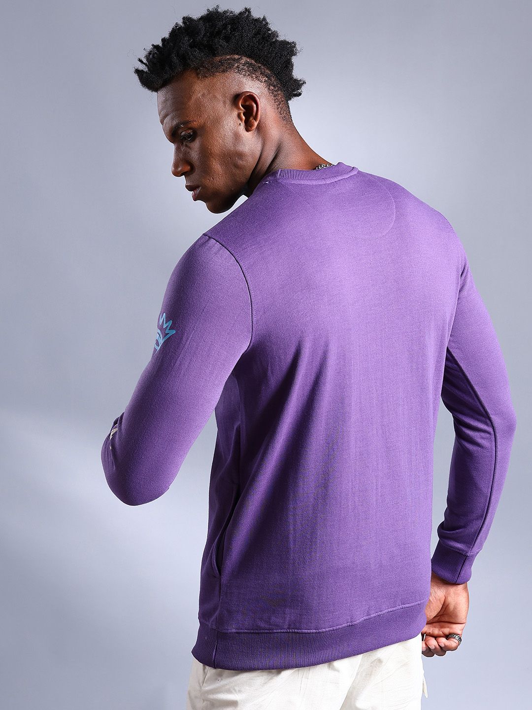 The Indian Garage Co Men Purple Printed Sweatshirt