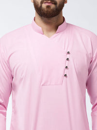SOJANYA Men Pink Solid Kurta Lurus