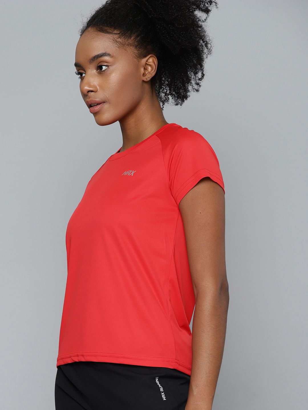 HRX By Hrithik Roshan Training Women Formula Red Rapid-Dry Solid Tshirt