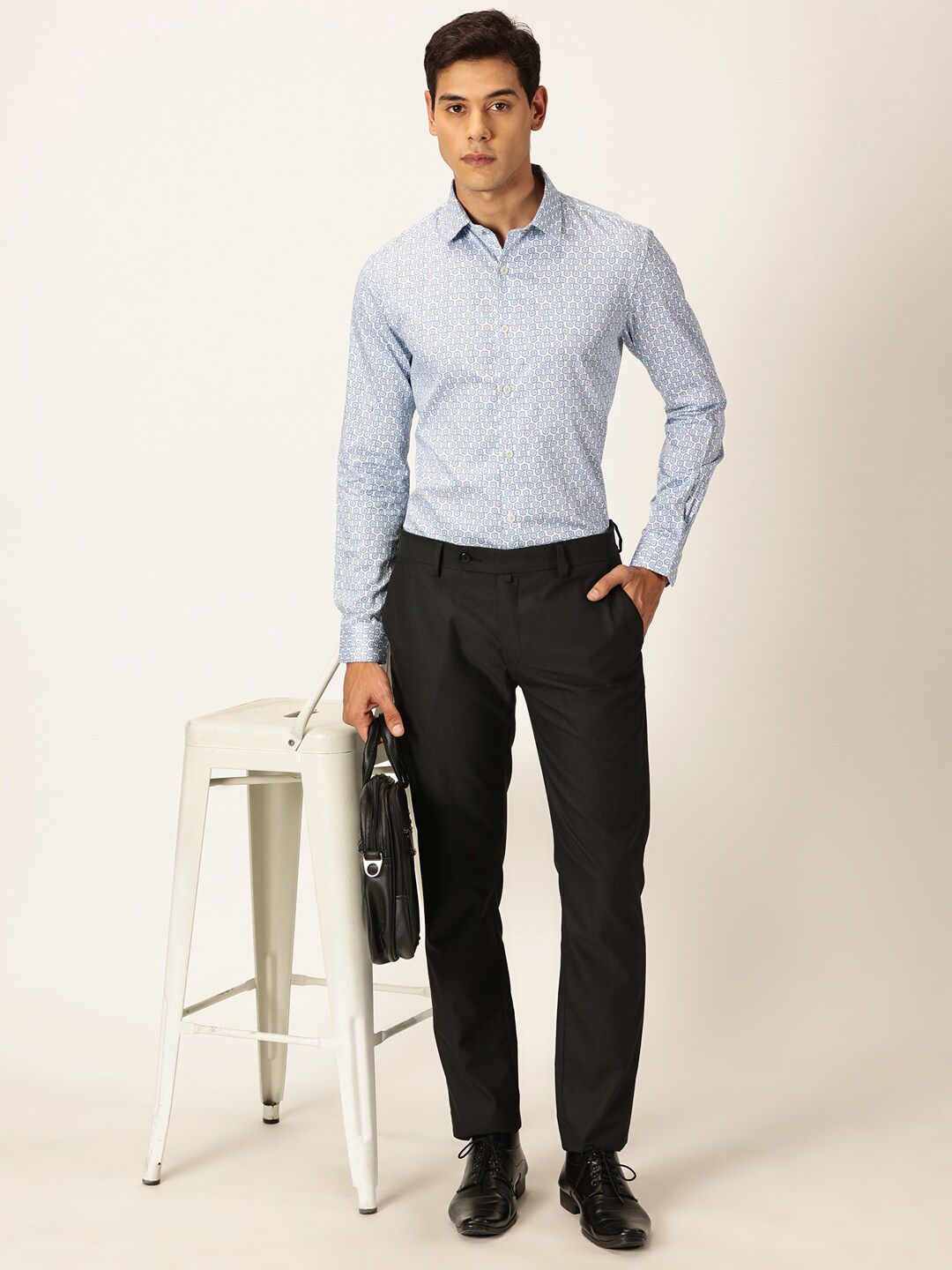 Thomas Scott Premium Smart Fit Floral Printed Cutaway Collar Cotton Formal Shirt