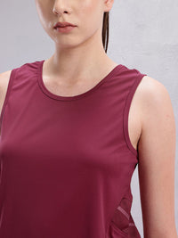 HRX by Hrithik Roshan Women Rapid-Dry Round Neck Training Tshirt with Mesh Detail