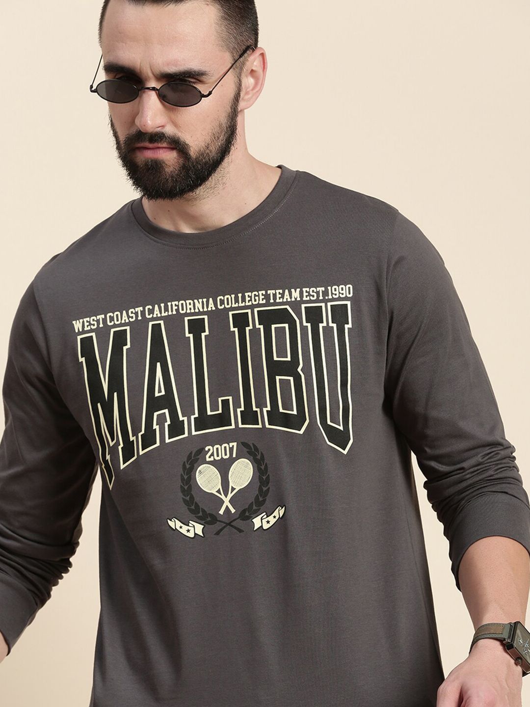 DILLINGER Typography Printed Round Neck Pure Cotton T-shirt